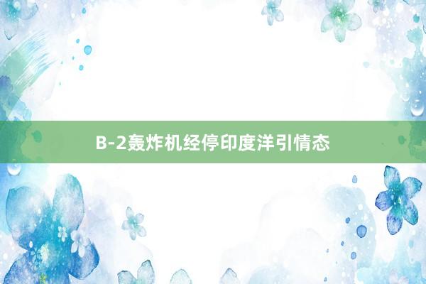 B-2轰炸机经停印度洋引情态