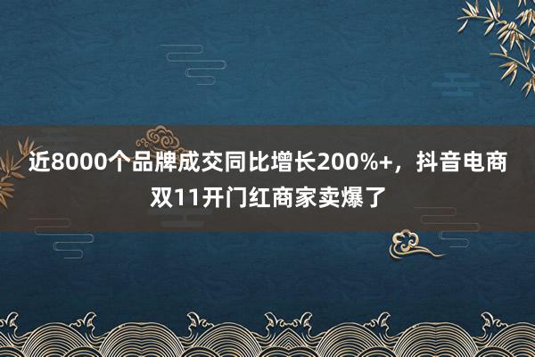 近8000个品牌成交同比增长200%+，抖音电商双11开门红商家卖爆了